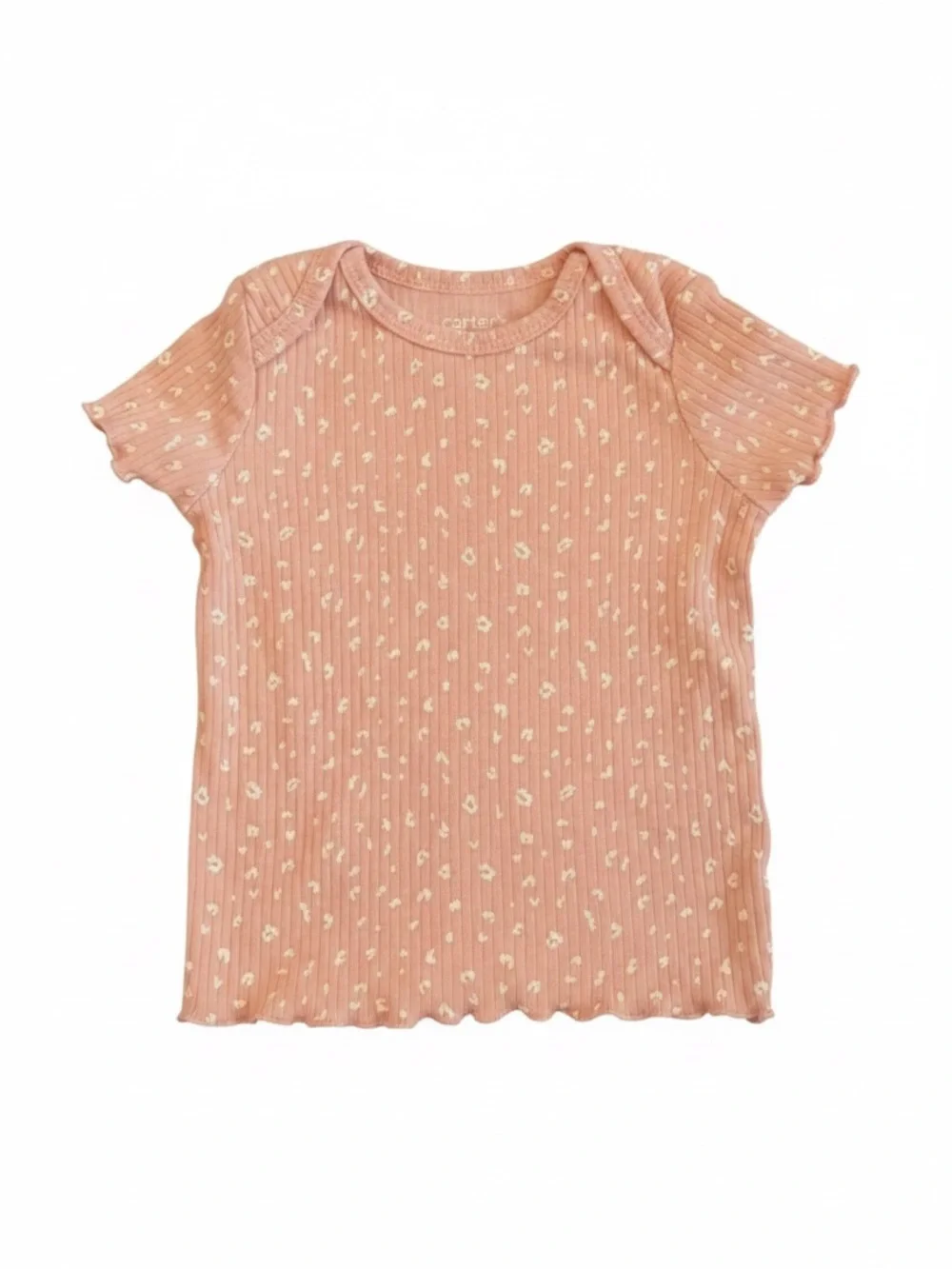 Carter's pink frilly deer print tahirt 6months